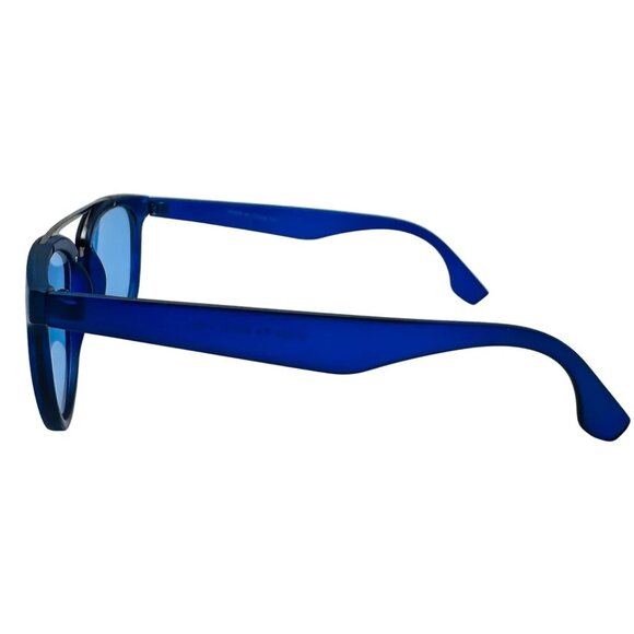 7037 | Blue Browline Sunglasses - Picture 3 of 5